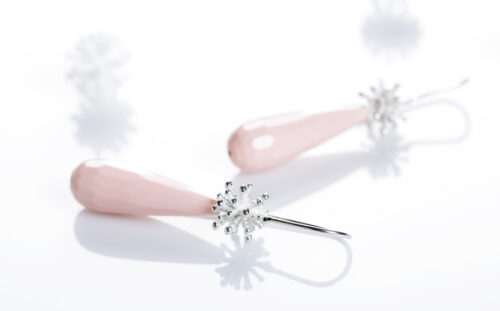 Lumi kõrvarõngad roosa kvrtsiga