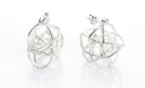 Kõrvarõngad Jää. Hõbe, kivi topaas.