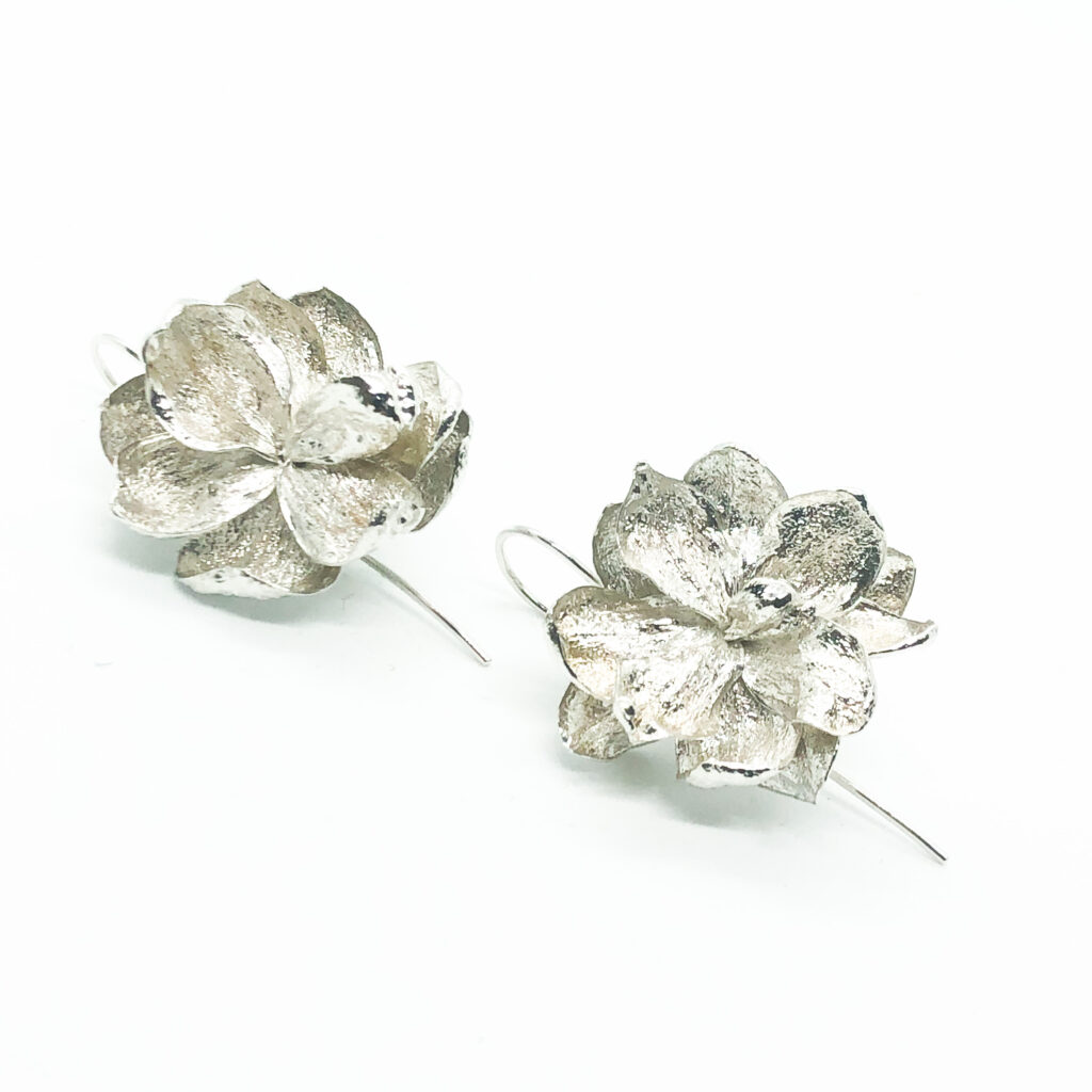 Earrings Double Lilacs silver