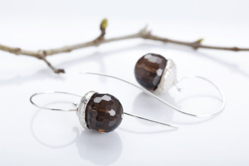 Tammetõrud kõrvarõngad, hõbedast kõrvarõngad tõru klaaspärl