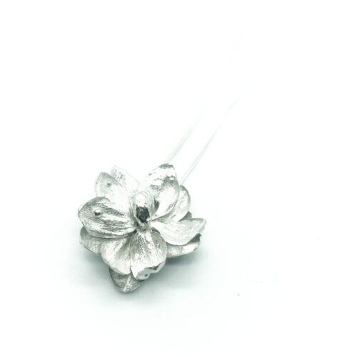 necklace double lilacs silver