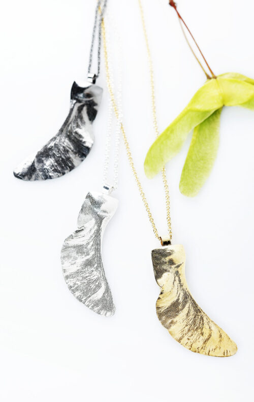 Vahtraninade kaelakeed kuldne, hõbedane ja rodeeritud