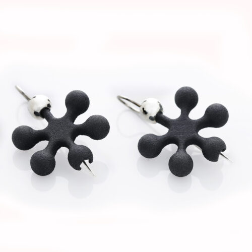 Nix Flores 3d black hook earrings