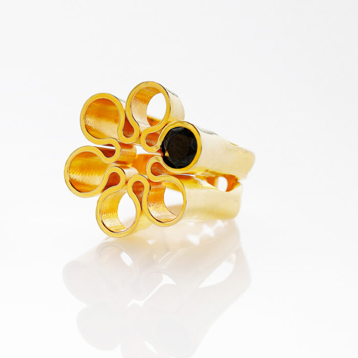 ring Nix Flores gold plated, silver