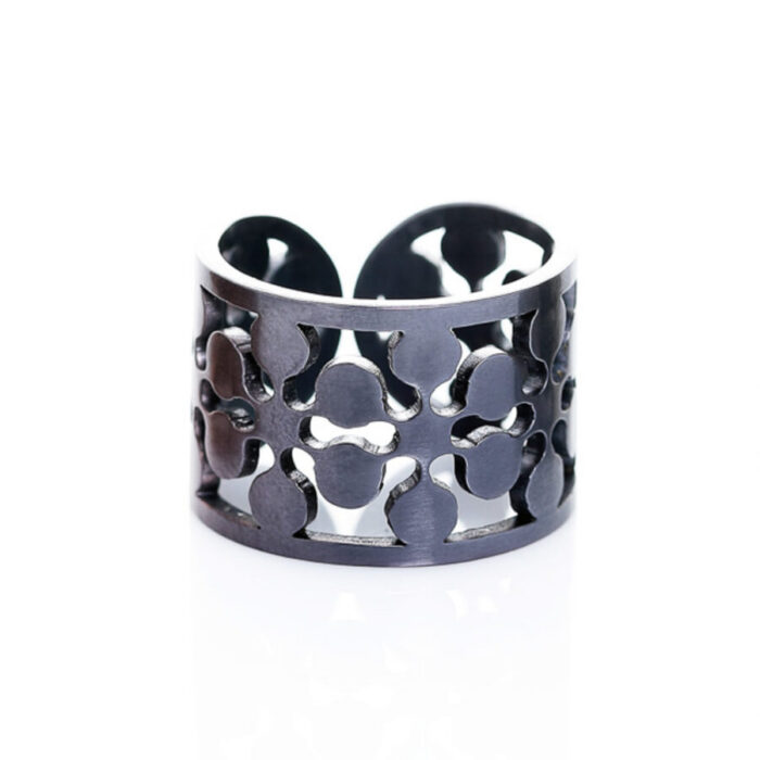 Sõrmus Lumelilled bordüür, must